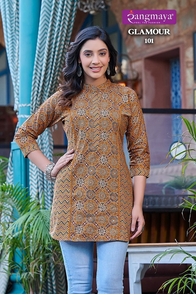 Glamour By Rangmaya Printed Cotton Ladies Top Wholesale Market In Surat
